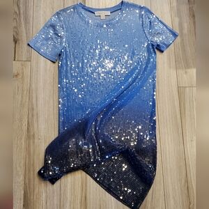 Michael Kors Sequin Party Mini Dress, Ombre Blue, Sz XS, NWOT